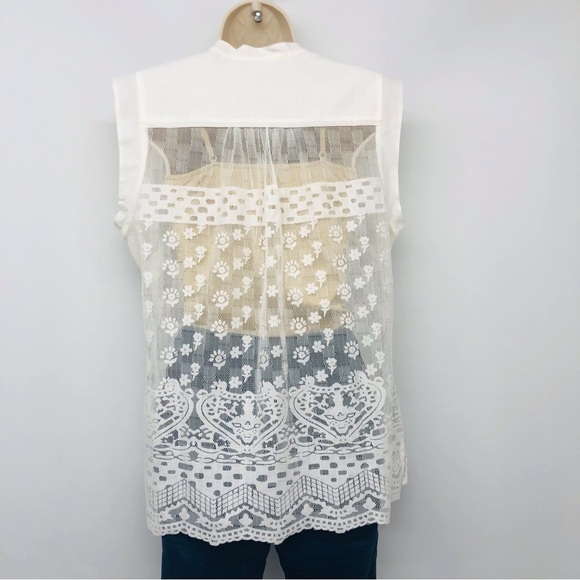 Cabi Prudence Ivory Lace Sleeveless Top - Picture 3 of 16